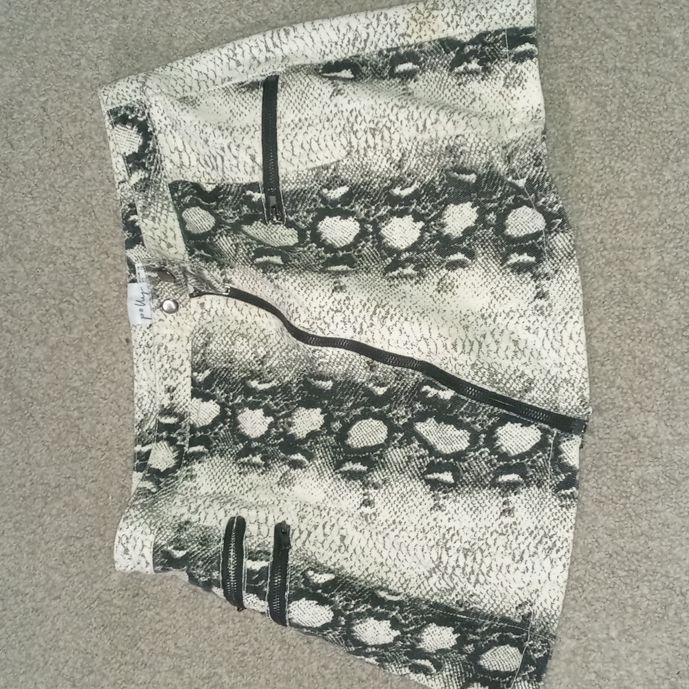 Snakeskin mini skirt